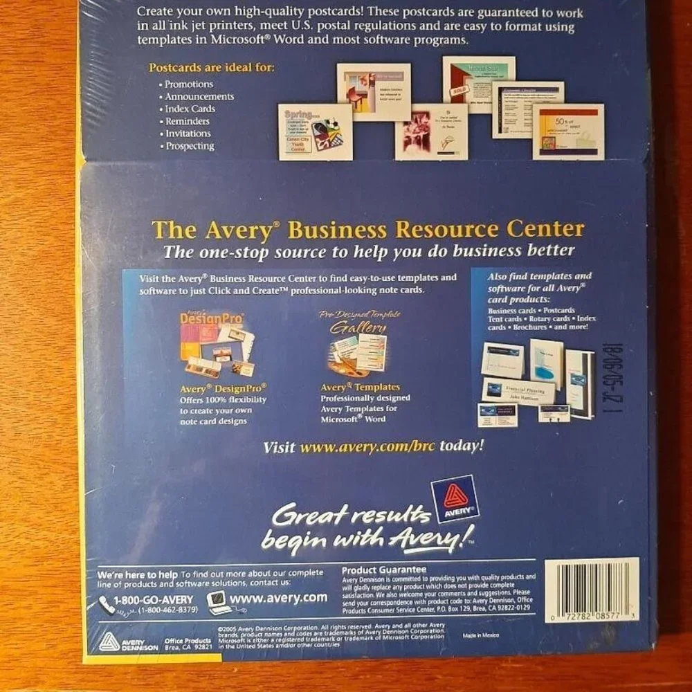Sealed Avery8577 Ink Jet Postcard/Index Cards White 400 ct 5 1/2